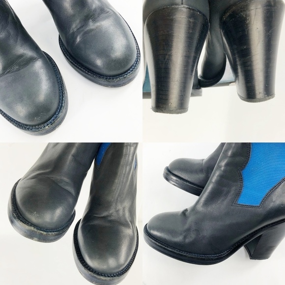 Acne Studios Star Blue Booties Ankle Boots Jodphur - Picture 7 of 8